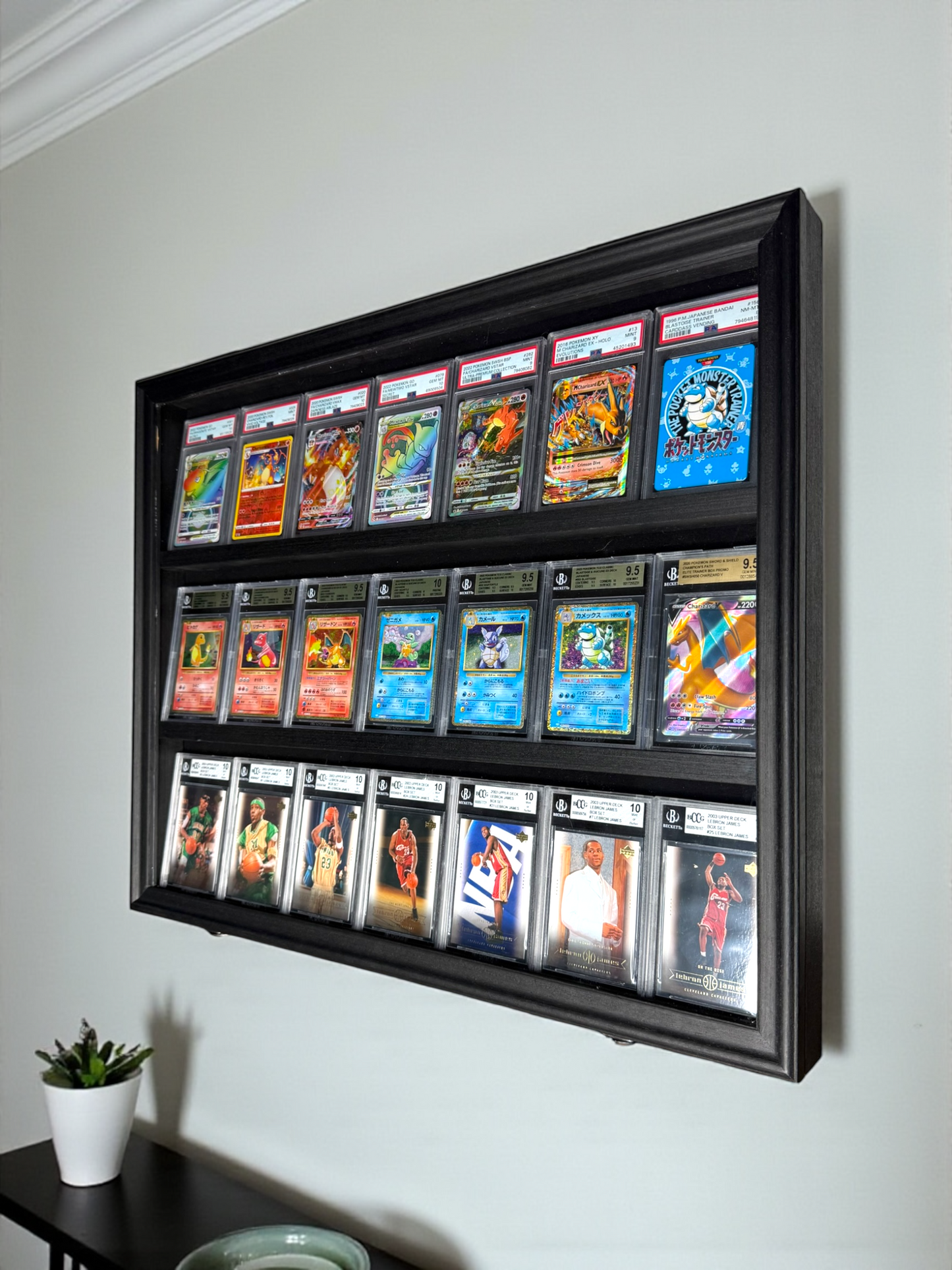 3 Level Universal Card Cabinet Frame Midnight Black UV Protected