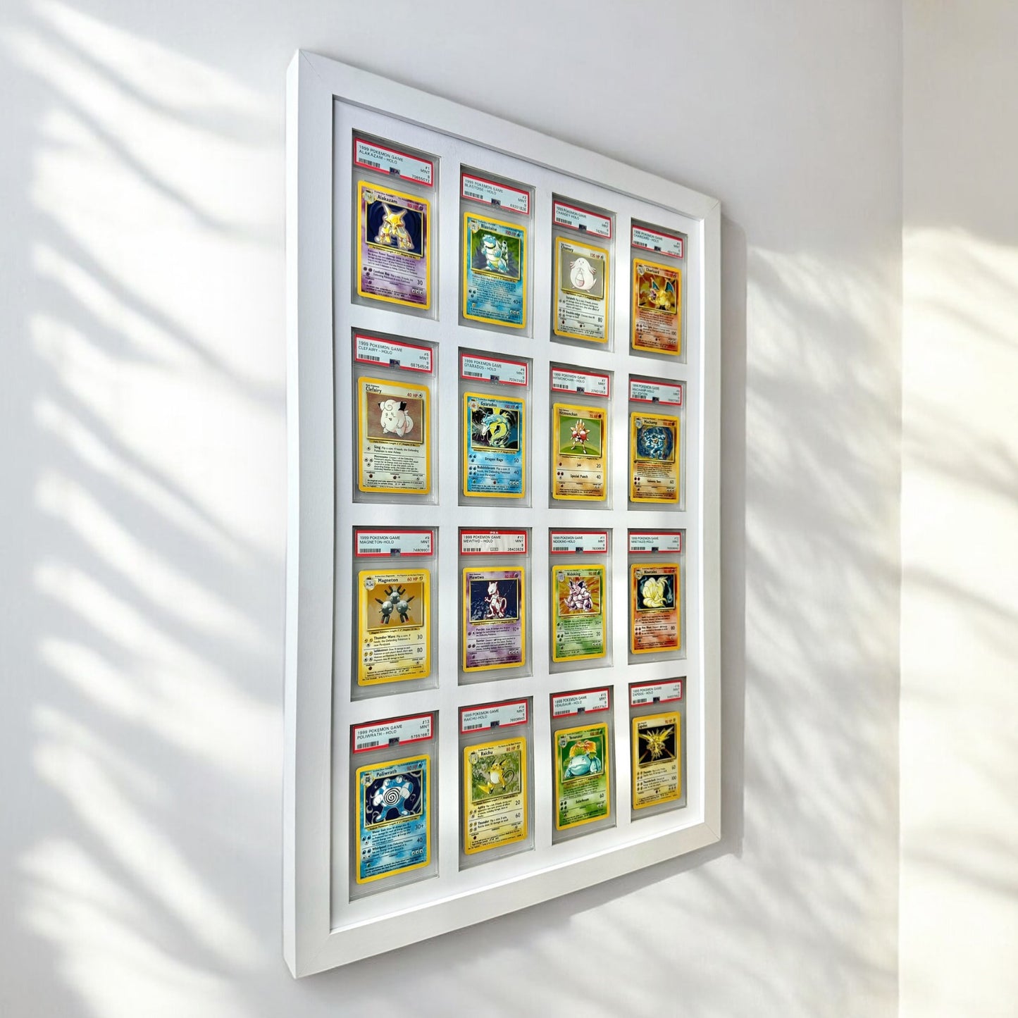 16 Grid WHITE PSA/CGC Wall Frame