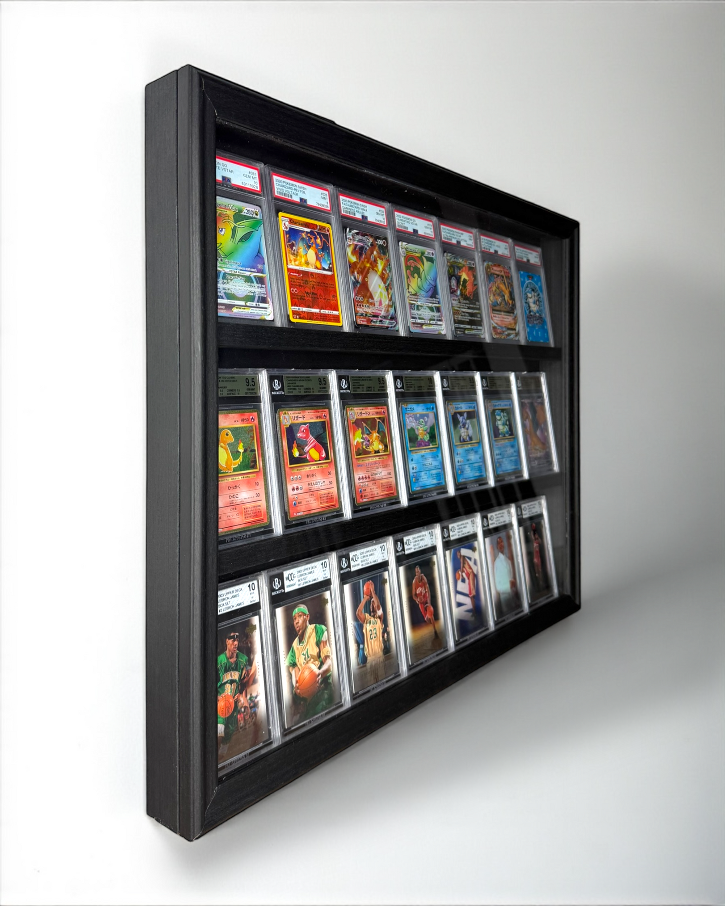 3 Level Universal Card Cabinet Frame Midnight Black UV Protected