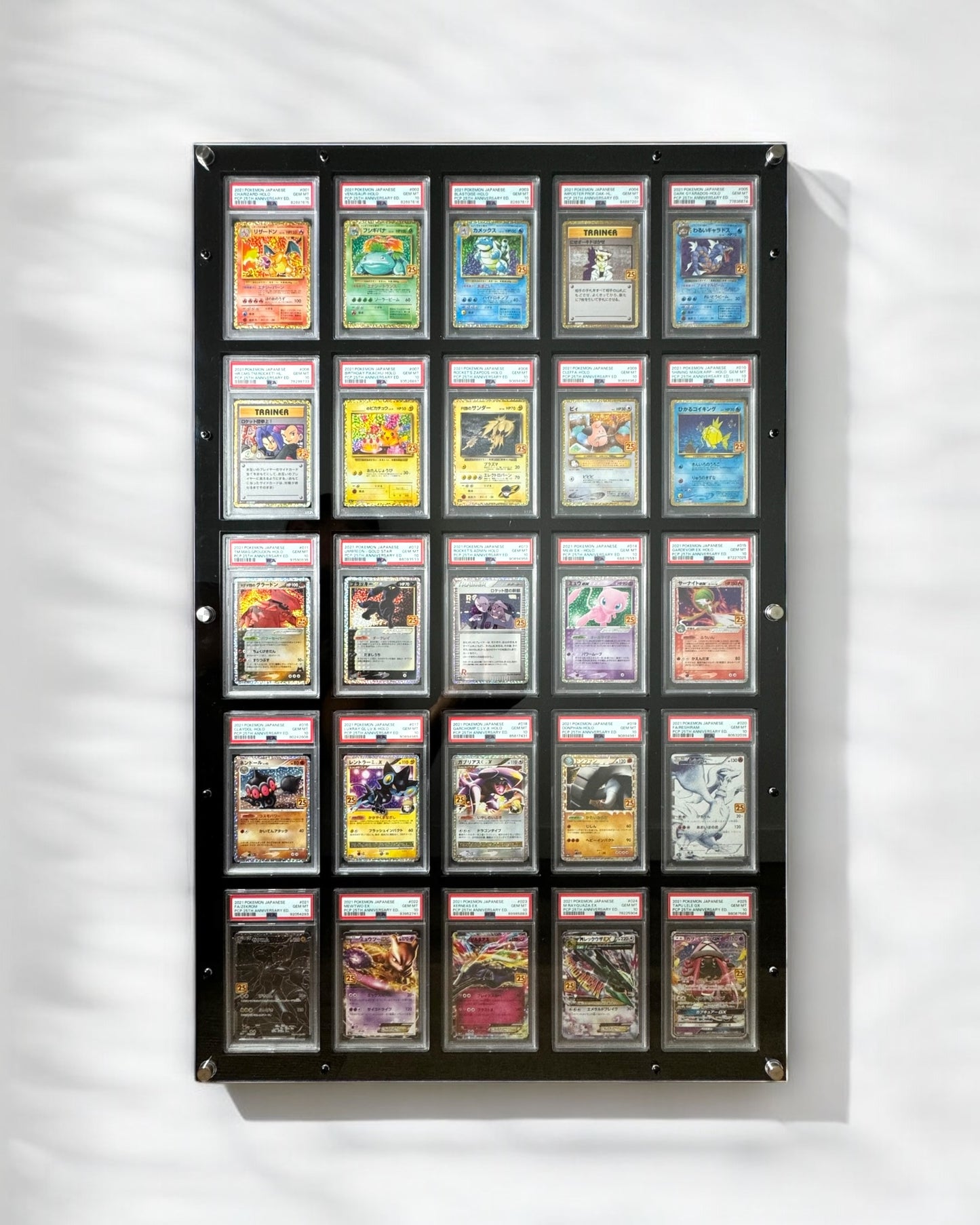 25 Grid PSA/CGC ACRYLIC Wall Frame with UV Protection