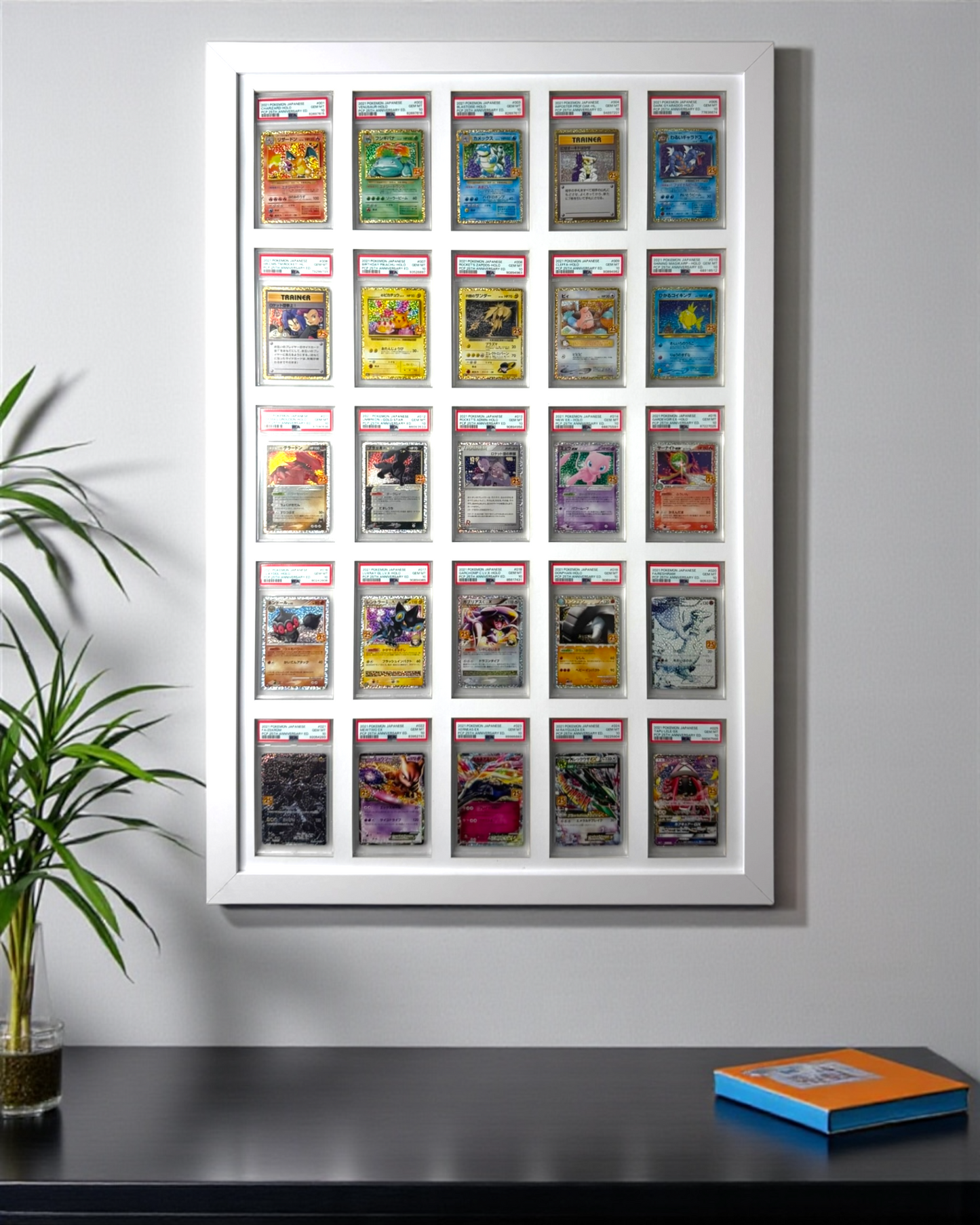 25 Grid WHITE PSA/CGC Wall Frame