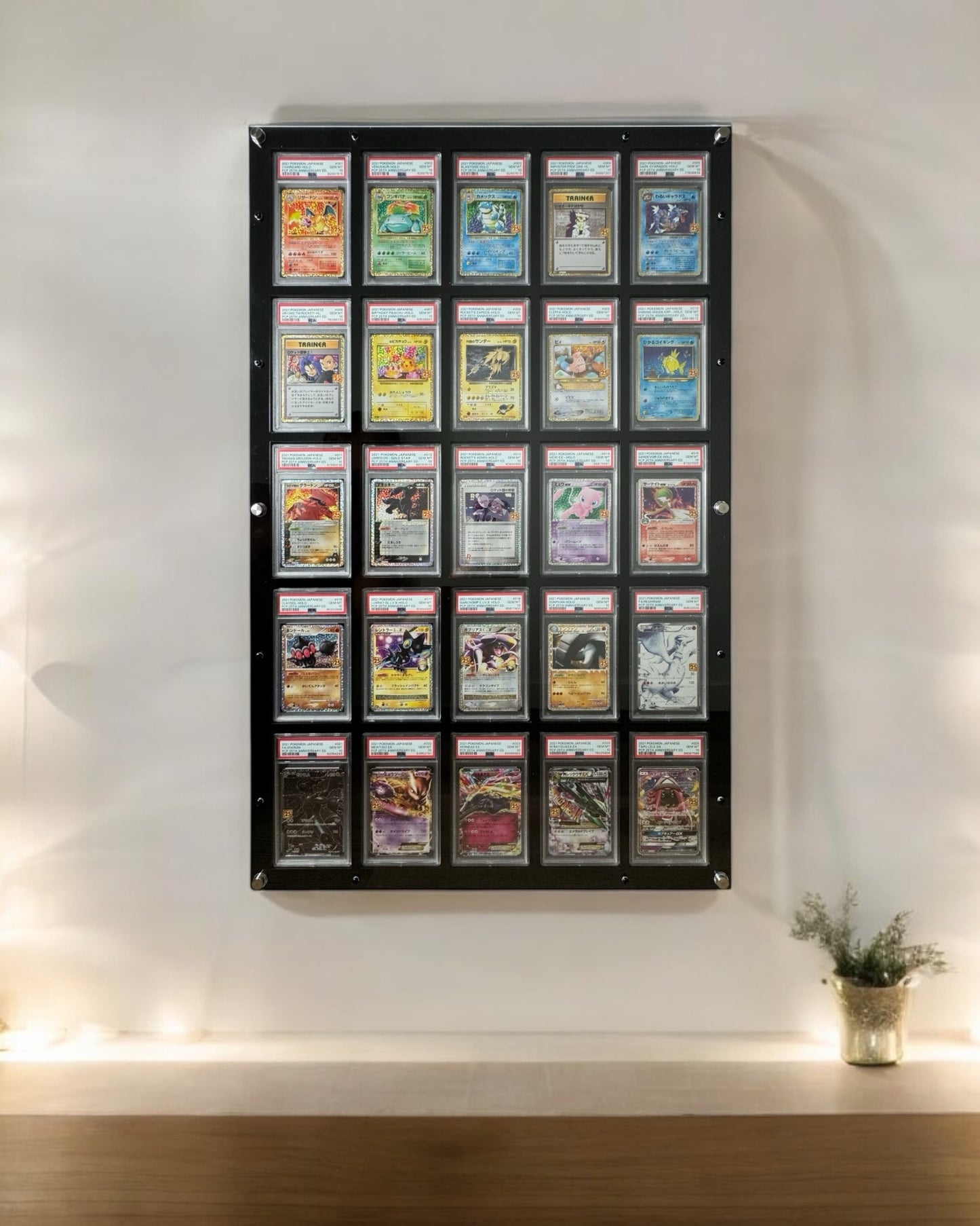 25 Grid PSA/CGC ACRYLIC Wall Frame with UV Protection
