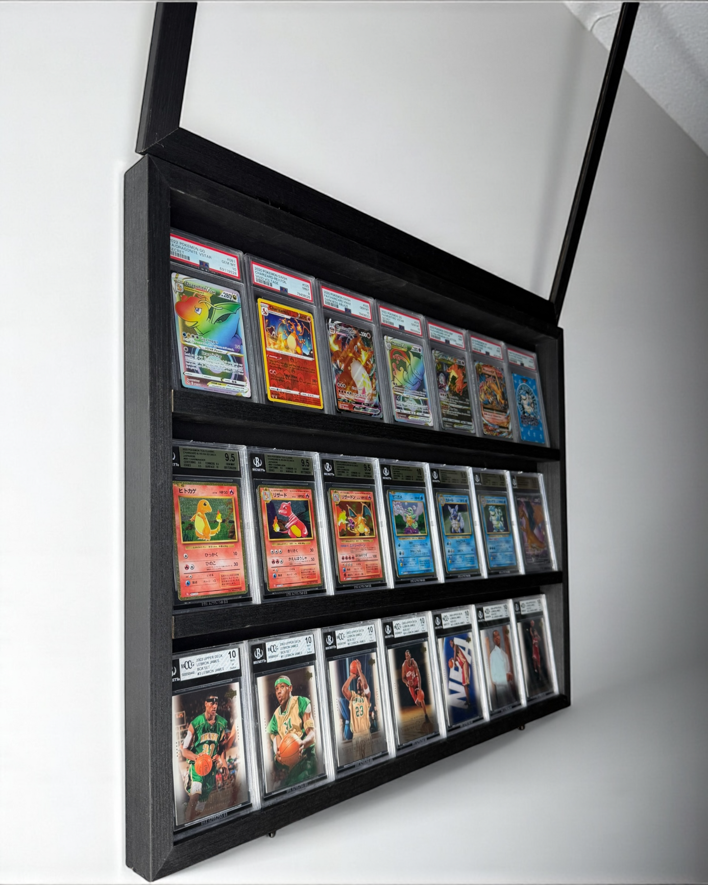 3 Level Universal Card Cabinet Frame Midnight Black UV Protected