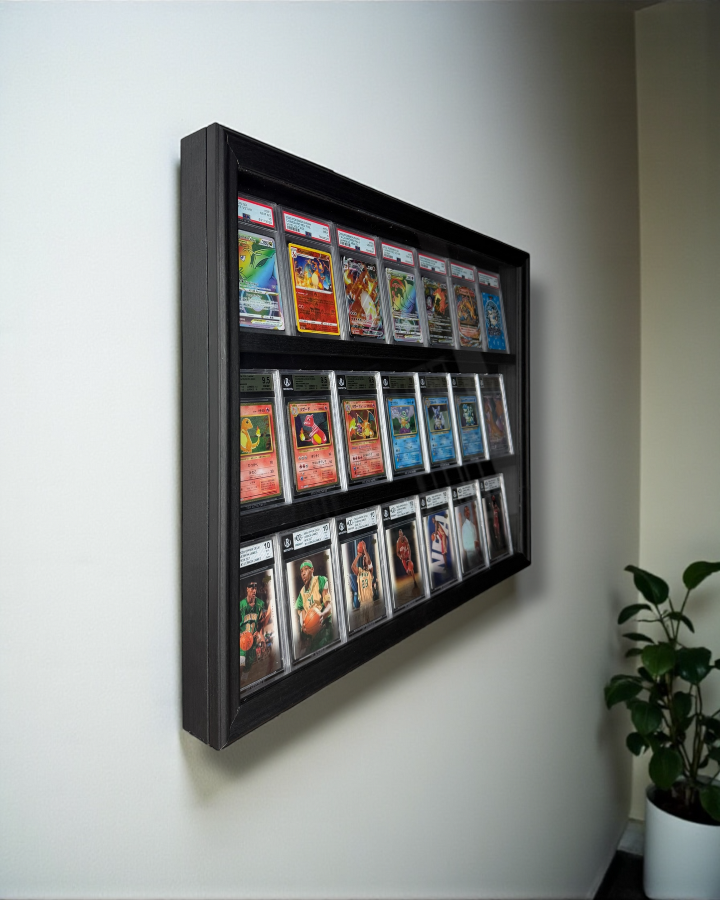 3 Level Universal Card Cabinet Frame Midnight Black UV Protected