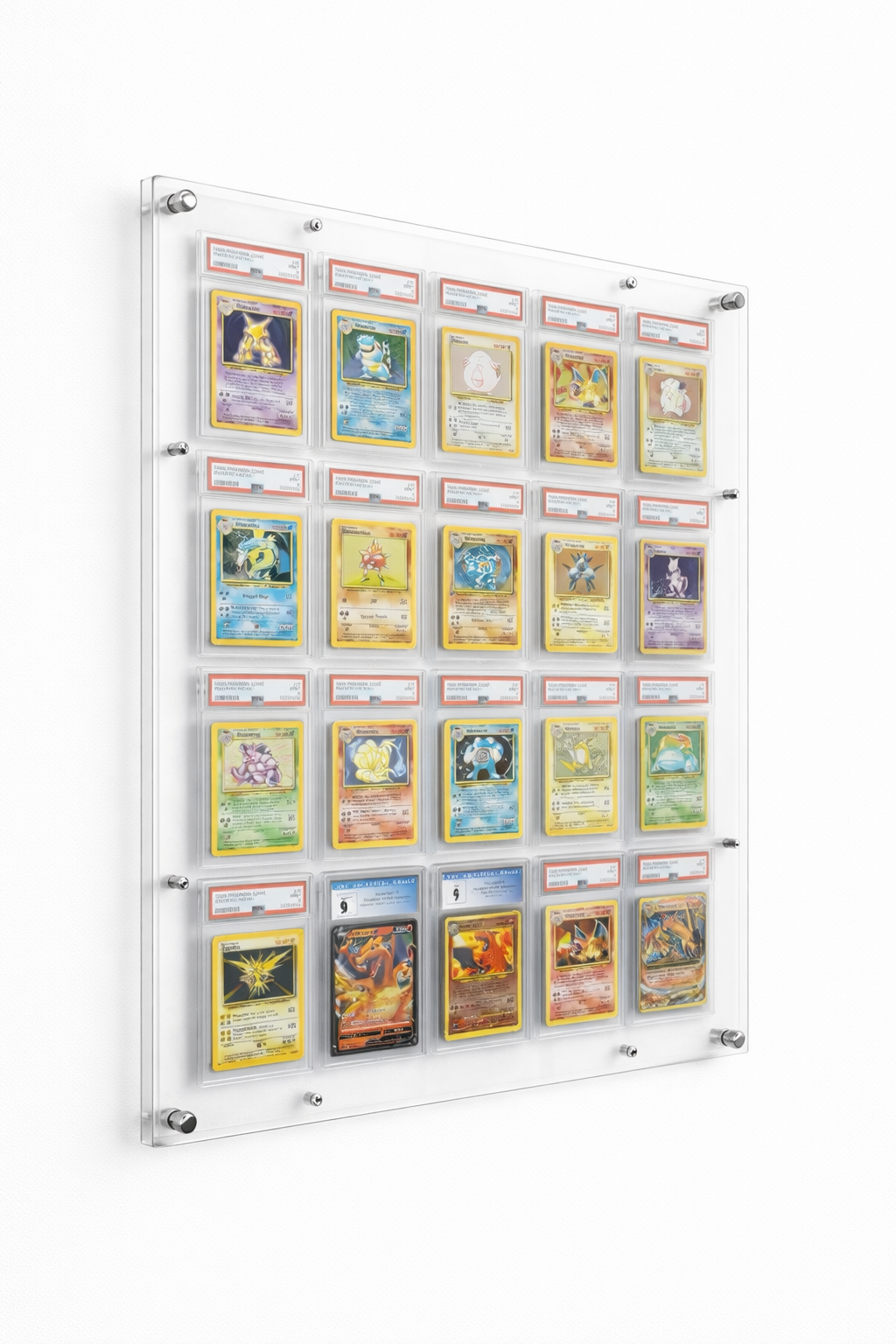 20 Grid Transparent PSA/CGC Acrylic Wall Frame