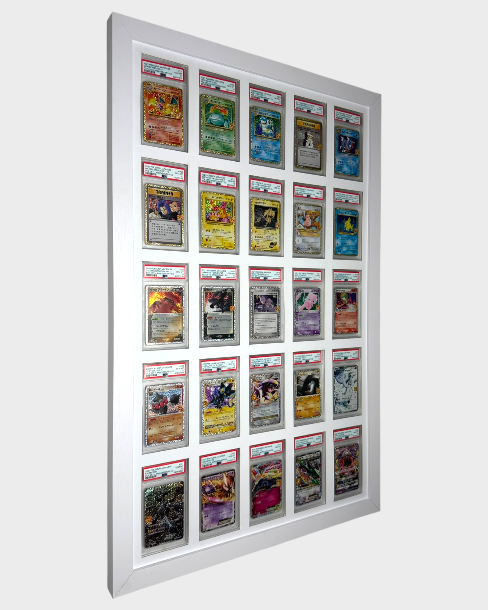 25 Grid WHITE PSA/CGC Wall Frame – CardMasterFraming