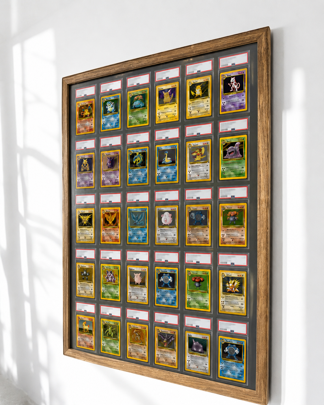30 Grid PSA/CGC Wall Frame Walnut