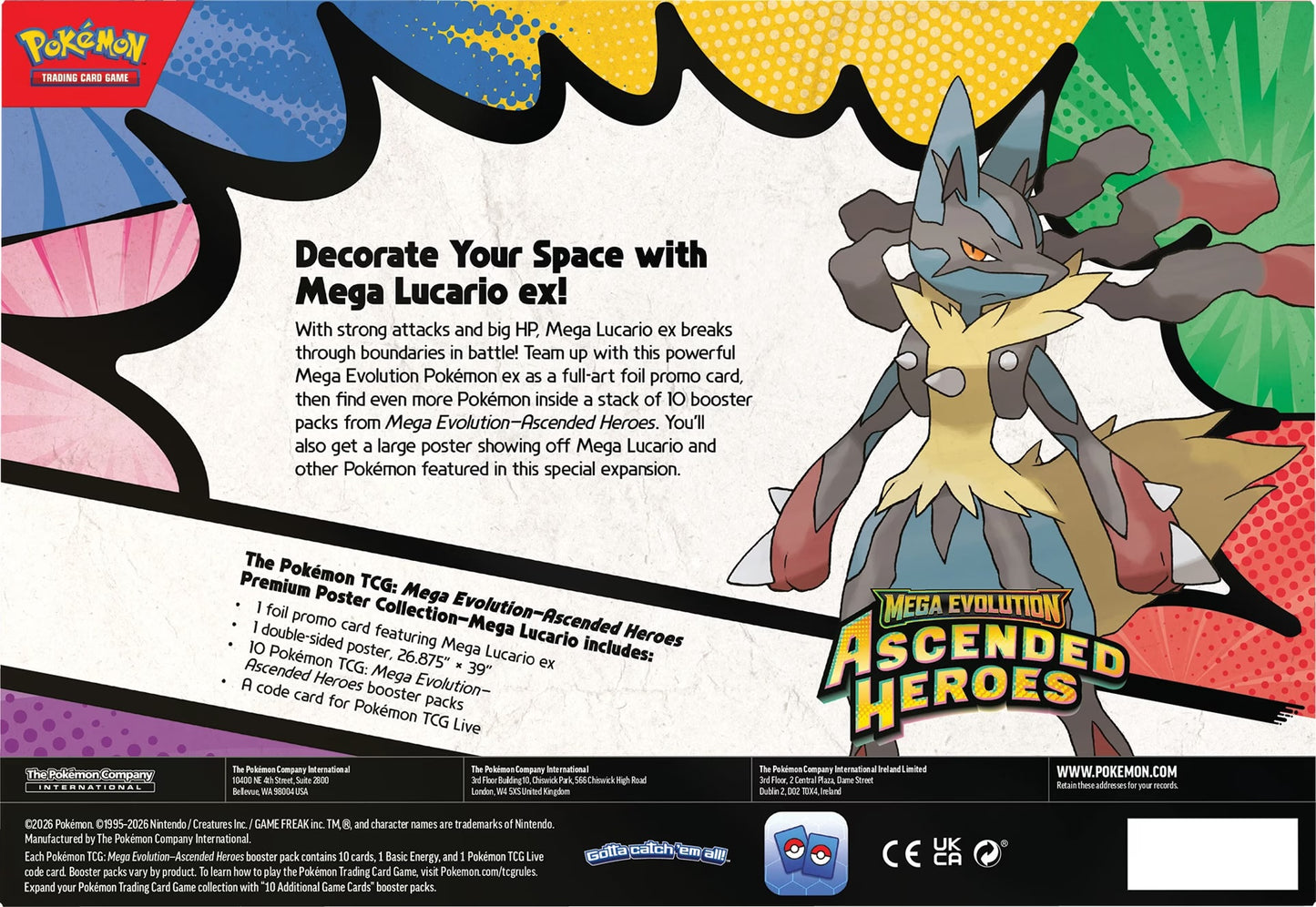 Pokemon Trading Card Game: Mega Evolution Ascended Heroes Premium Poster Collection - Assorted